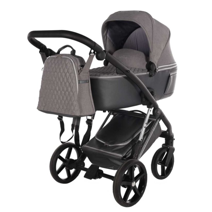 Kočárek Jasmine Camino - Barva: Šedá světlá, Kola: Přední otočná kola (aretace), Druh kol: Gelová