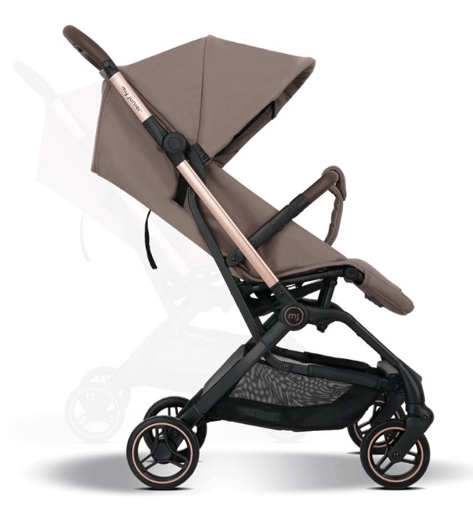 Kočárek My Junior PICO3 2026 skladný - Barva: Černá, Kola: Přední otočná kola (aretace), Druh kol: Gelová, Skladnost: Do letadla, ECO Friendly: ECO produkt