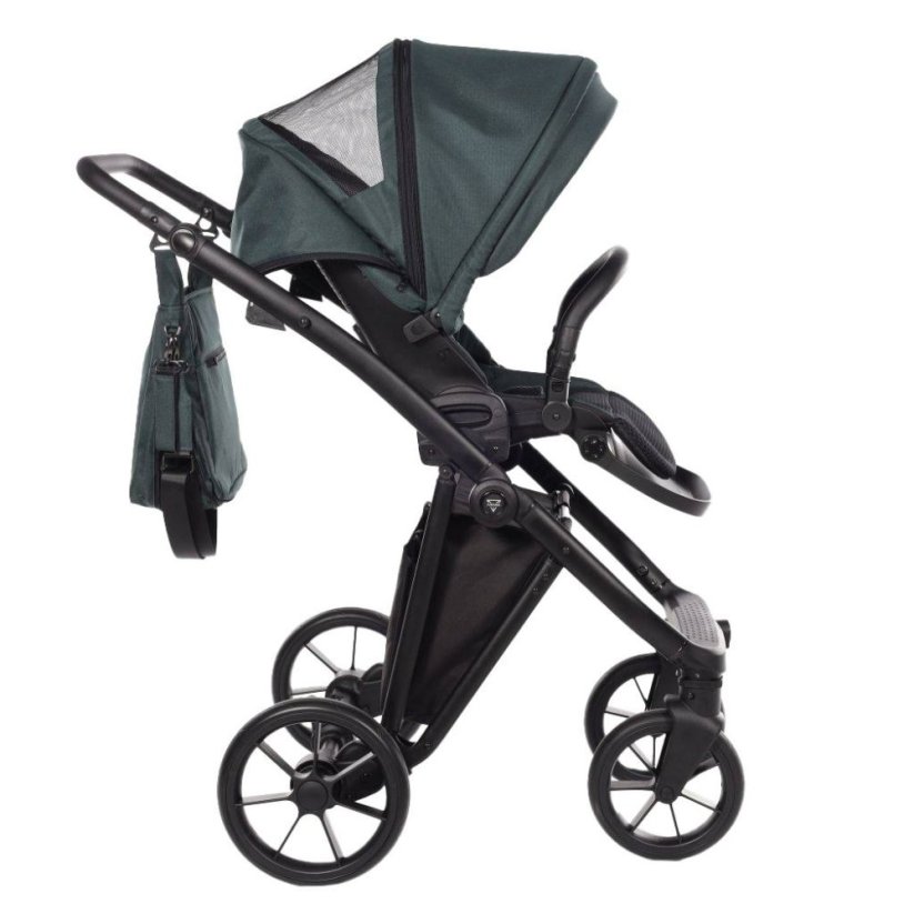 Kombinovaný kočárek ART 2026 dvojkombinace - Barva: Šedá světlá, Kola: Přední otočná kola (aretace), Druh kol: Gelová