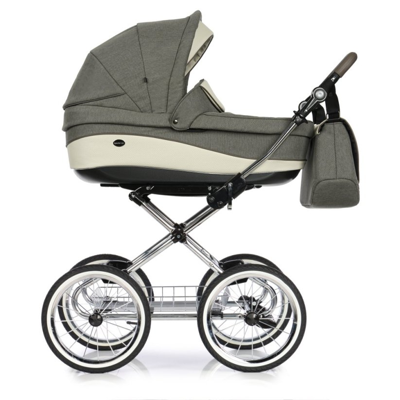 Kočárek Roan Emma Retro - Barva: Krémová, Kola: Retro kola 14" 4x4, Druh kol: Nafukovací