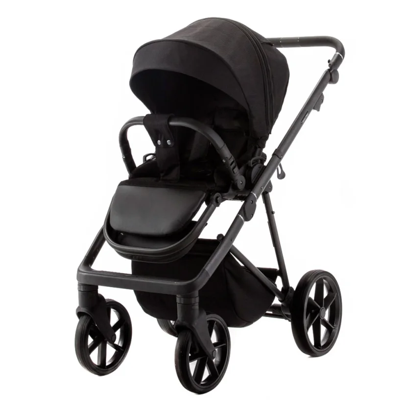 Kočárek Ela dvojkombinace - Barva: Šedá tmavá, Kola: Přední otočná kola (aretace), Druh kol: Gelová