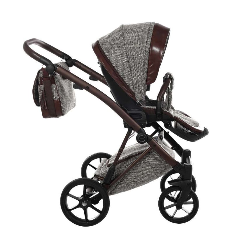 Kočárek Jasmine Camino Vintage Soft - Barva: Zlatá, Kola: Retro kola 14" 4x4, Druh kol: Nafukovací