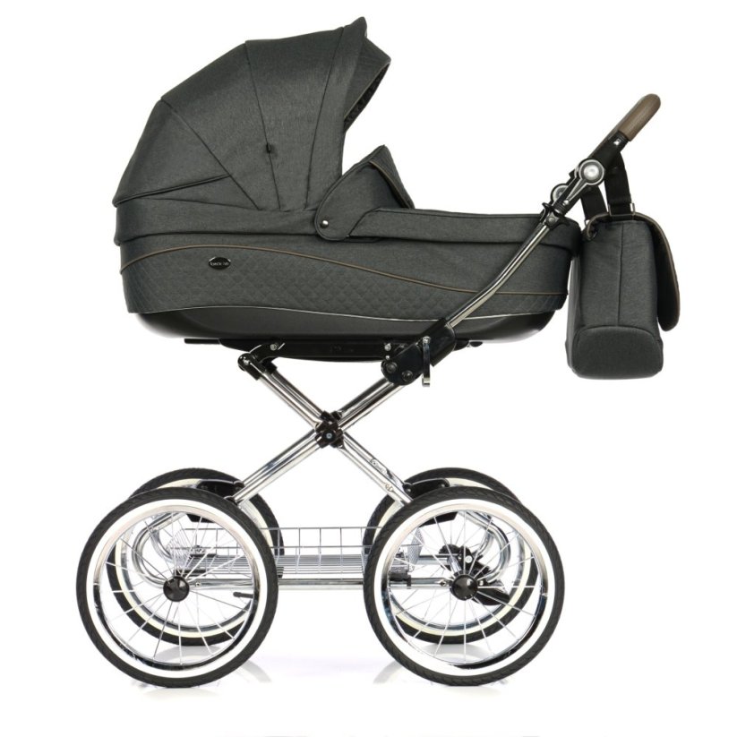 Kočárek Roan Emma Retro - Barva: Krémová, Kola: Retro kola 14" 4x4, Druh kol: Nafukovací