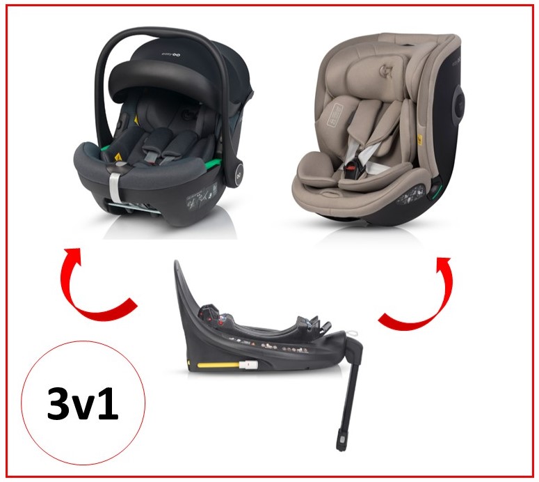 Set Autosedaček GO 40-150cm I-SIZE 360´ Isofix - Barva: Černá