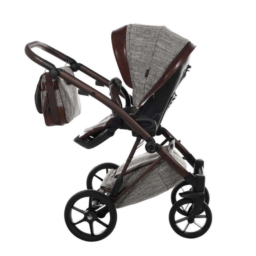 Kočárek Jasmine Camino Vintage Soft - Barva: Hnědá, Kola: Retro kola 14" 4x4, Druh kol: Nafukovací