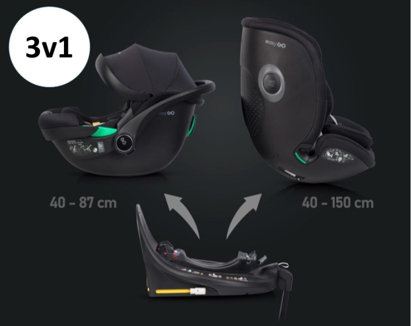 Set Autosedaček GO 40-150cm I-SIZE 360´ Isofix - Barva: Černá