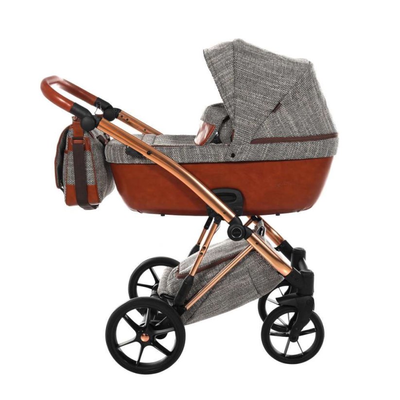 Kočárek Jasmine Camino Vintage Soft - Barva: Zlatá, Kola: Retro kola 14" 4x4, Druh kol: Nafukovací