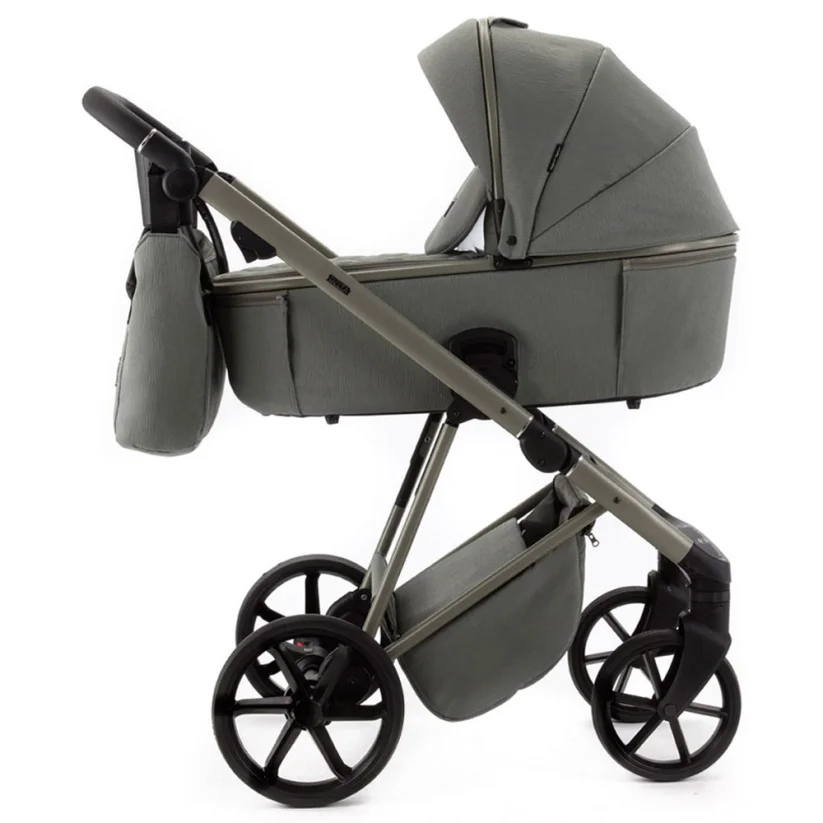 Kočárek Ela dvojkombinace - Barva: Šedá tmavá, Kola: Přední otočná kola (aretace), Druh kol: Gelová