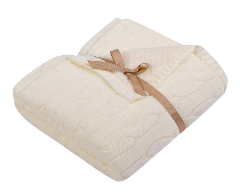Deka elegance pletená - Barva: Krémová