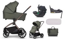 Kočárek GO Khaki 2027 + Autosedačka GO I-SIZE + Isofiix Báze 360"