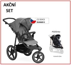 Akční set Tříkolka kočárek Sporťák Runner 2 Grey + Pláštěnka zdarma