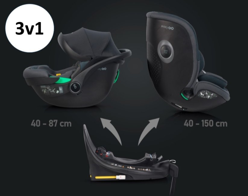 Set Autosedaček GO 40-150cm I-SIZE 360´ Isofix - Barva: Černá