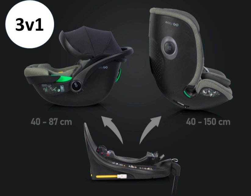 Set Autosedaček GO 40-150cm I-SIZE 360´ Isofix - Barva: Černá