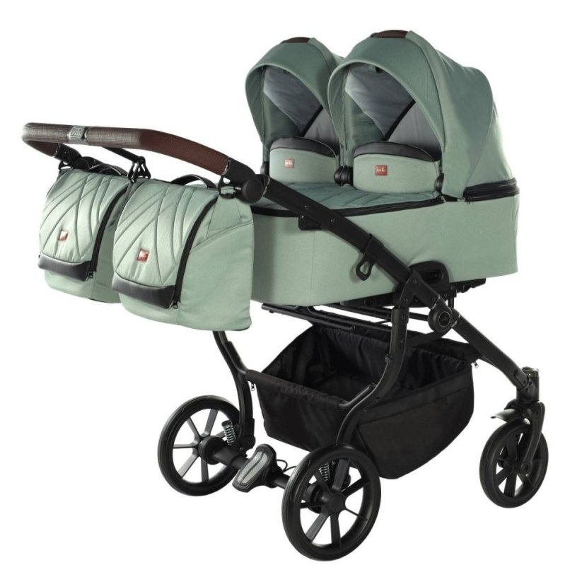 Kočárek pro dvojčata vedle sebe Jasmine Duo Life - Barva: Černá