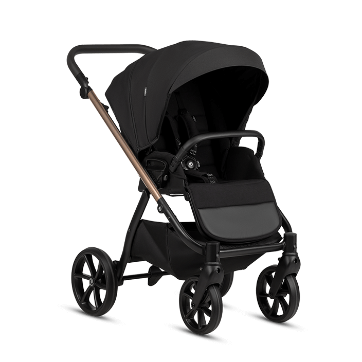 Kočárek Tutis Leo 3+ 2026 - Barva: Černá+zlatá, Kola: Přední otočná kola (aretace), Druh kol: Gelová