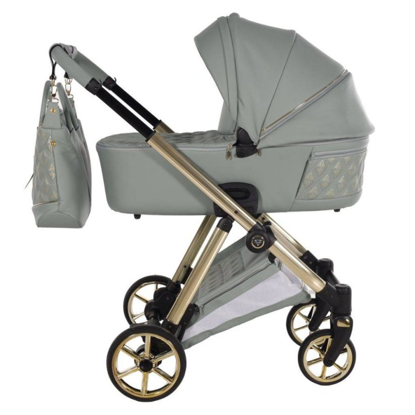 Kombinovaný kočárek Diamond Leather 10" MIX BAREV