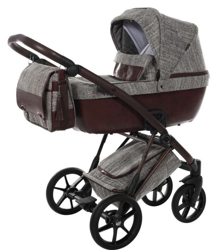 Kočárek Jasmine Camino Vintage Soft - Barva: Zlatá, Kola: Retro kola 14" 4x4, Druh kol: Nafukovací