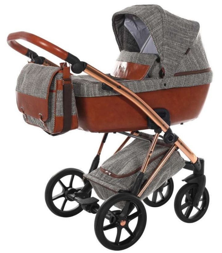 Kočárek Jasmine Camino Vintage Soft - Barva: Zlatá, Kola: Retro kola 14" 4x4, Druh kol: Nafukovací