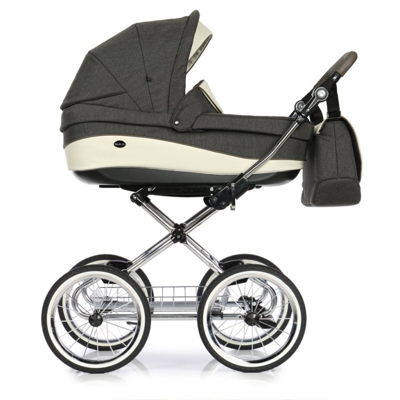 Kočárek Roan Emma Retro - Barva: Krémová, Kola: Retro kola 14" 4x4, Druh kol: Nafukovací