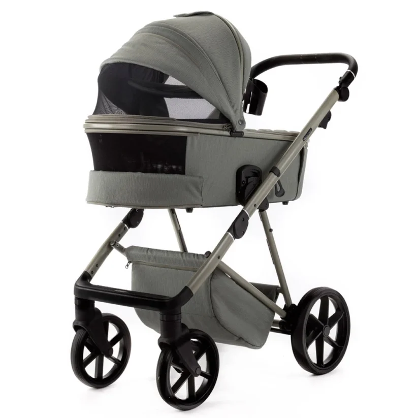 Kočárek Ela dvojkombinace - Barva: Šedá tmavá, Kola: Přední otočná kola (aretace), Druh kol: Gelová