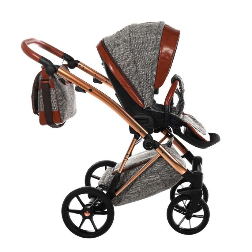 Kočárek Jasmine Camino Vintage Soft - Barva: Zlatá, Kola: Retro kola 14" 4x4, Druh kol: Nafukovací