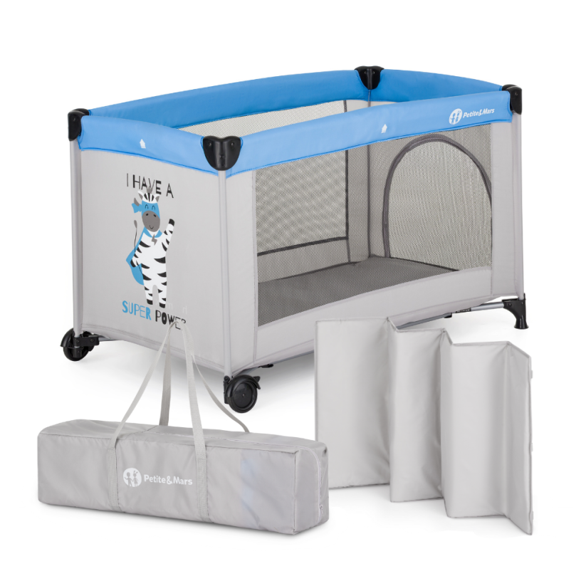 Cestovní postýlka MIX BAREV - Barva: Šedá světlá