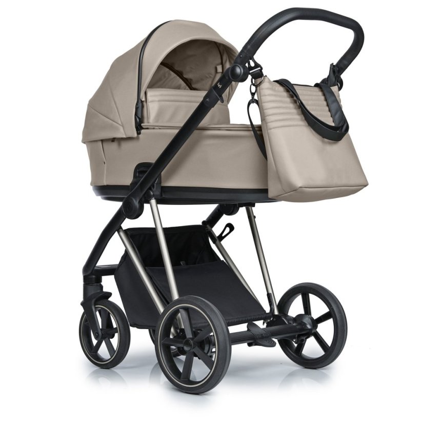 Kočárek Roan Ivi Vintage 2.0 2025 - Barva: Šedá světlá, Kola: Přední otočná kola (aretace), Druh kol: Gelová