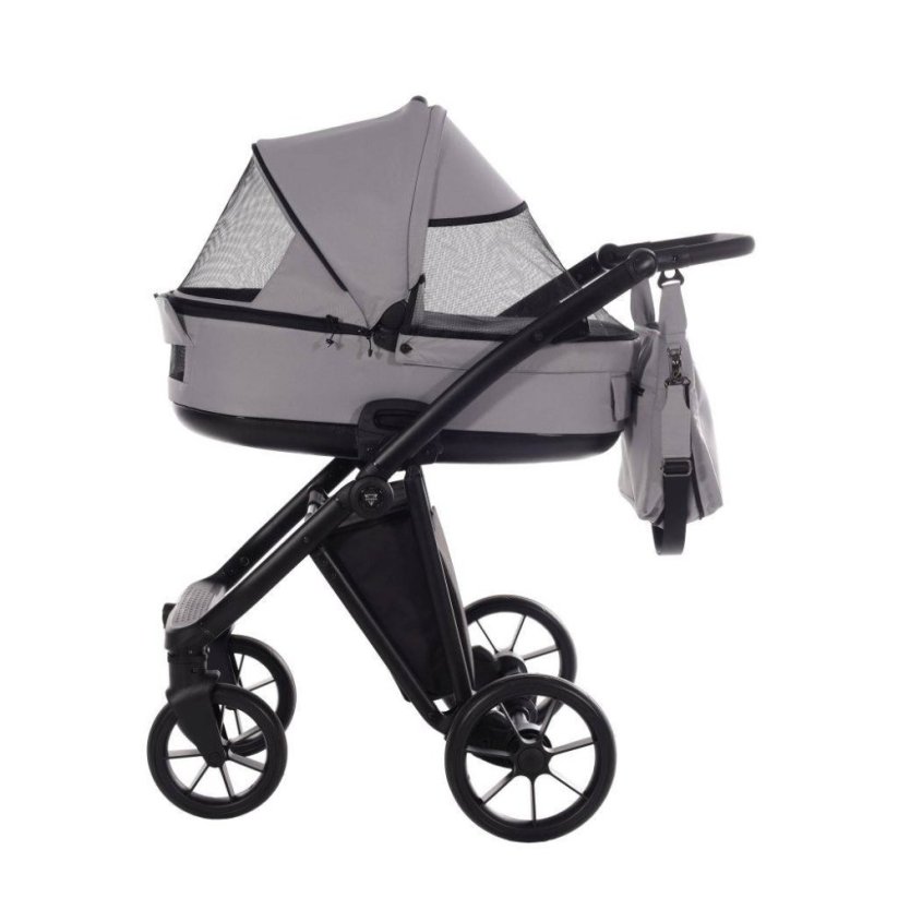 Kombinovaný kočárek ART 2026 dvojkombinace - Barva: Šedá světlá, Kola: Přední otočná kola (aretace), Druh kol: Gelová