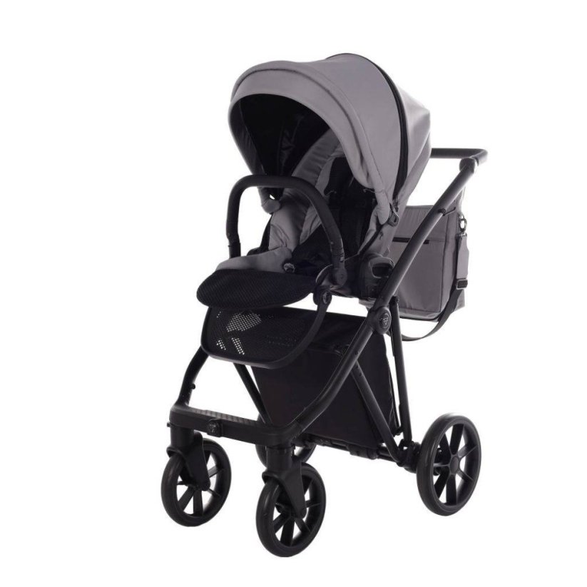 Kombinovaný kočárek ART 2026 dvojkombinace - Barva: Šedá světlá, Kola: Přední otočná kola (aretace), Druh kol: Gelová