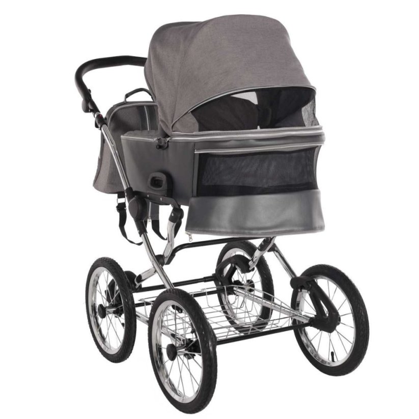 Kombinovaný kočárek Jasmine Clasic - Barva: Zelená, Kola: Retro kola 14" 4x4, Druh kol: Nafukovací