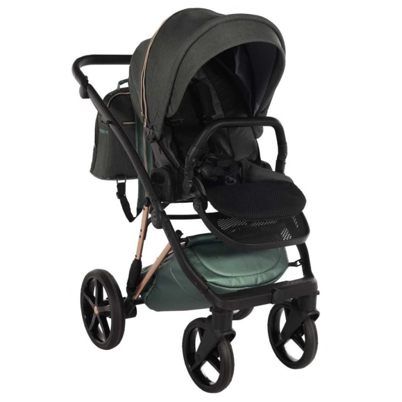 Kočárek Jasmine Camino - Barva: Šedá světlá, Kola: Přední otočná kola (aretace), Druh kol: Gelová