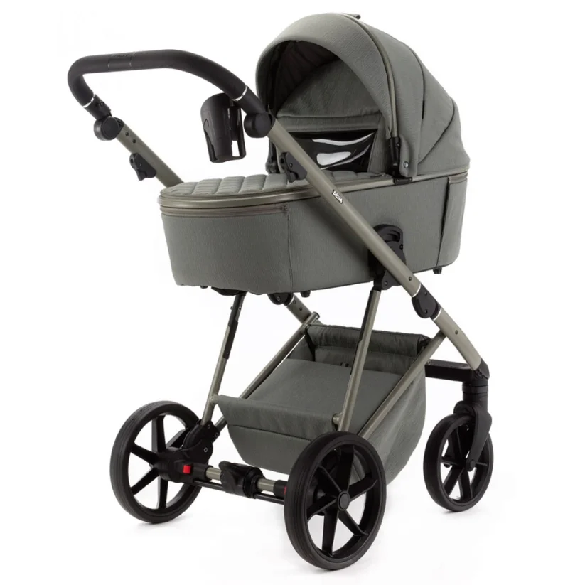 Kočárek Ela dvojkombinace - Barva: Šedá tmavá, Kola: Přední otočná kola (aretace), Druh kol: Gelová