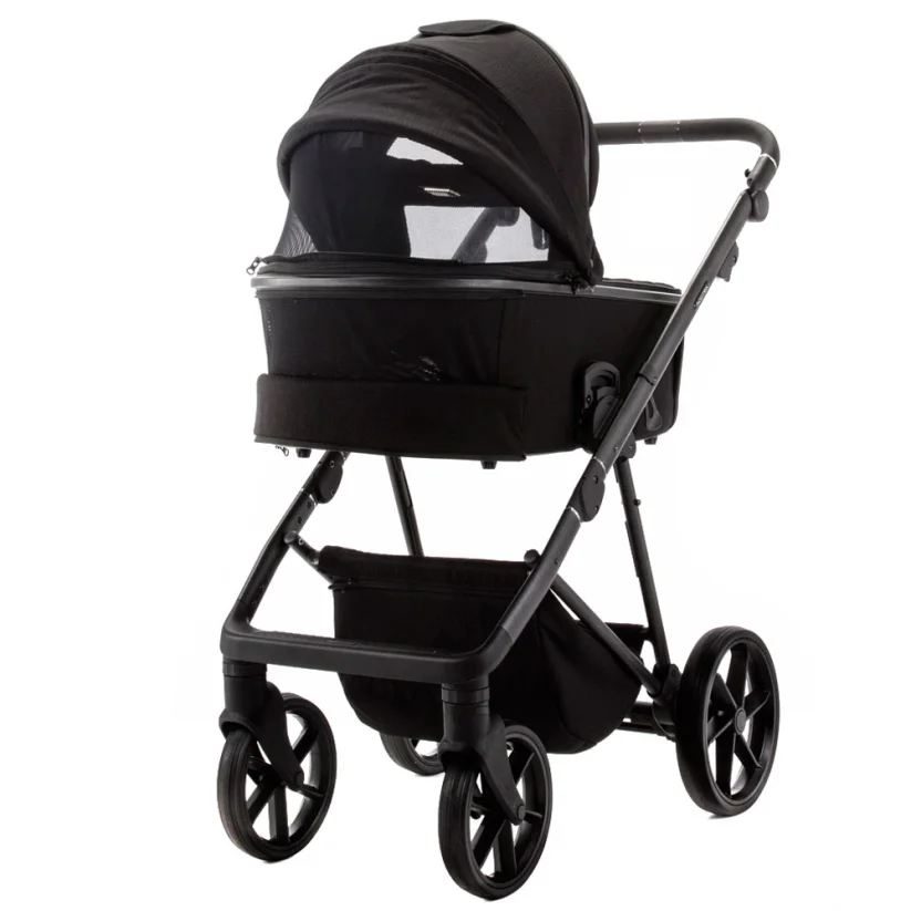 Kočárek Ela dvojkombinace - Barva: Šedá tmavá, Kola: Přední otočná kola (aretace), Druh kol: Gelová