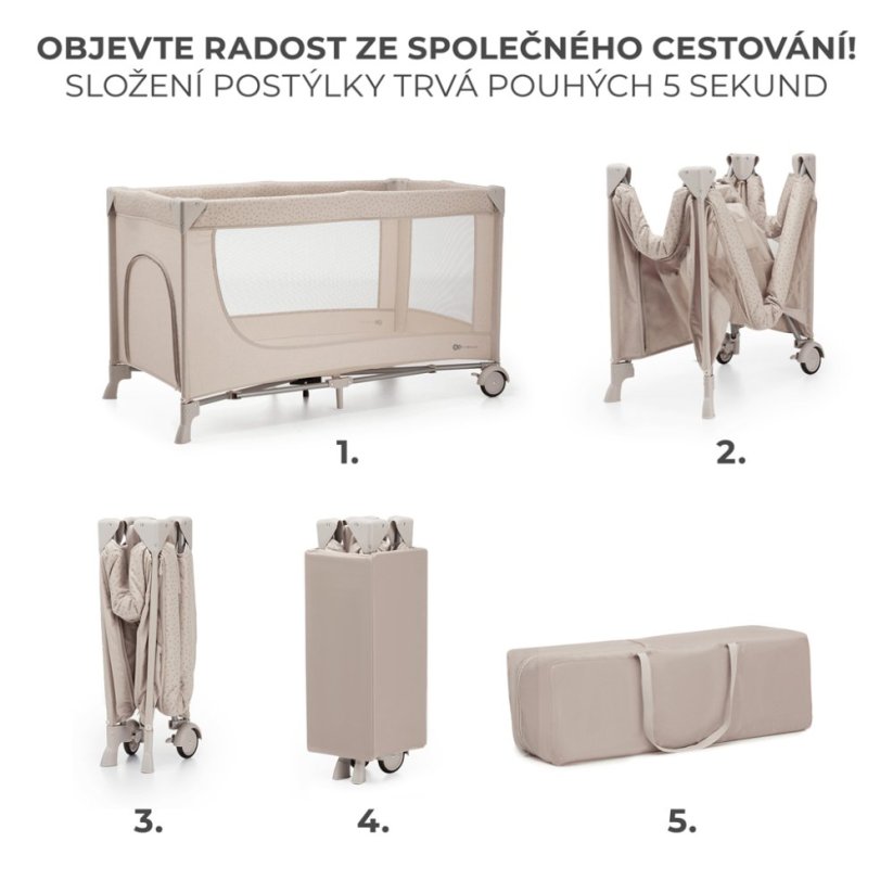 Cestovní postýlka MIX BAREV - Barva: Šedá světlá
