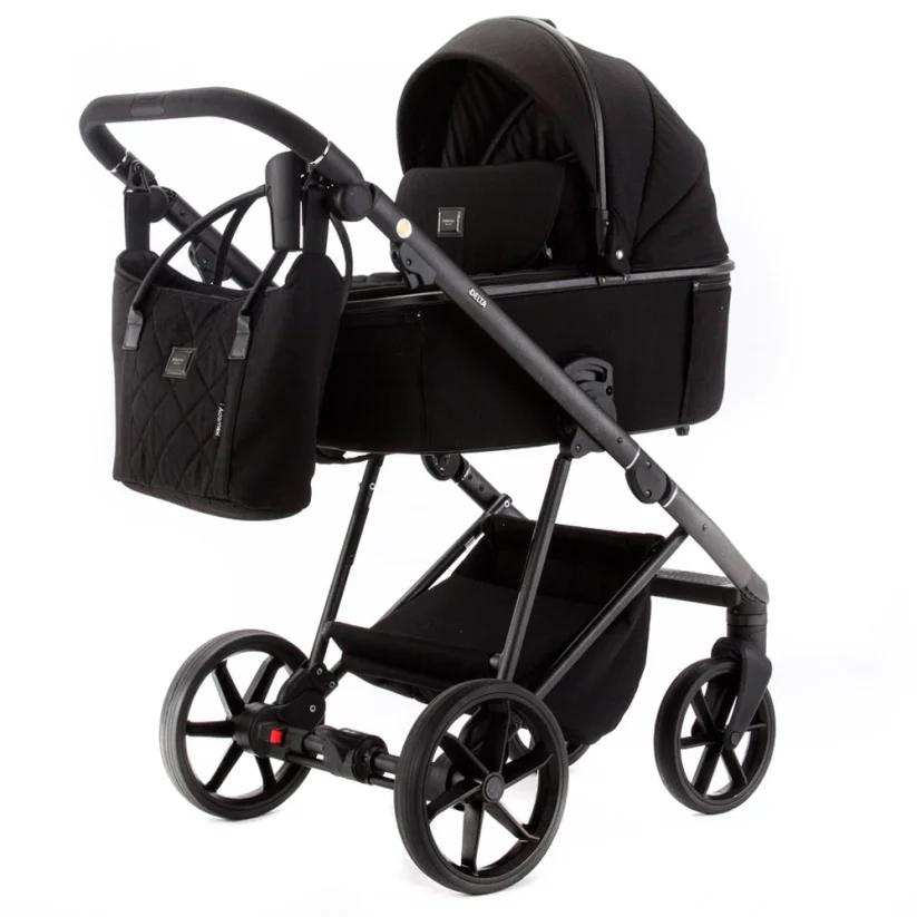 Kočárek Ela dvojkombinace - Barva: Šedá tmavá, Kola: Přední otočná kola (aretace), Druh kol: Gelová