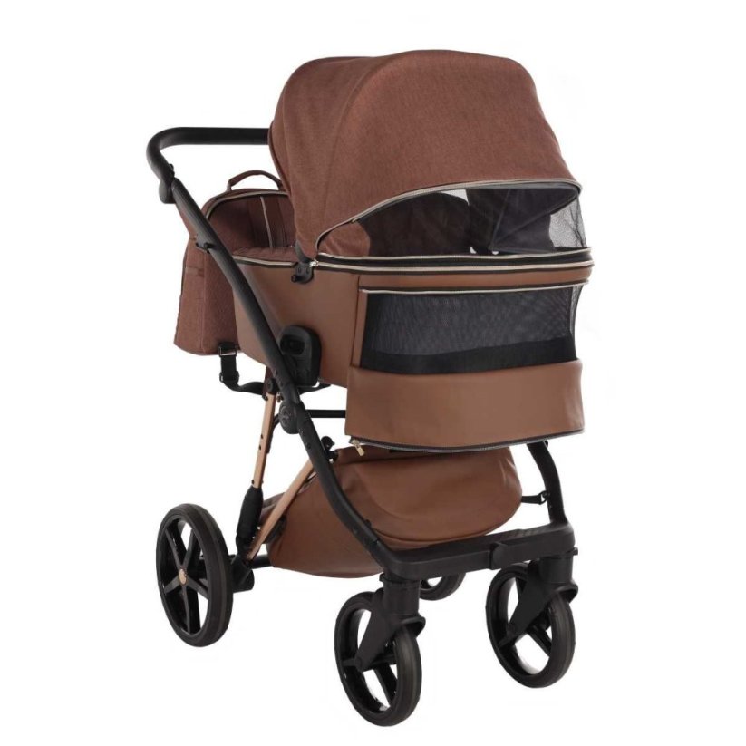 Kočárek Jasmine Camino - Barva: Šedá světlá, Kola: Přední otočná kola (aretace), Druh kol: Gelová