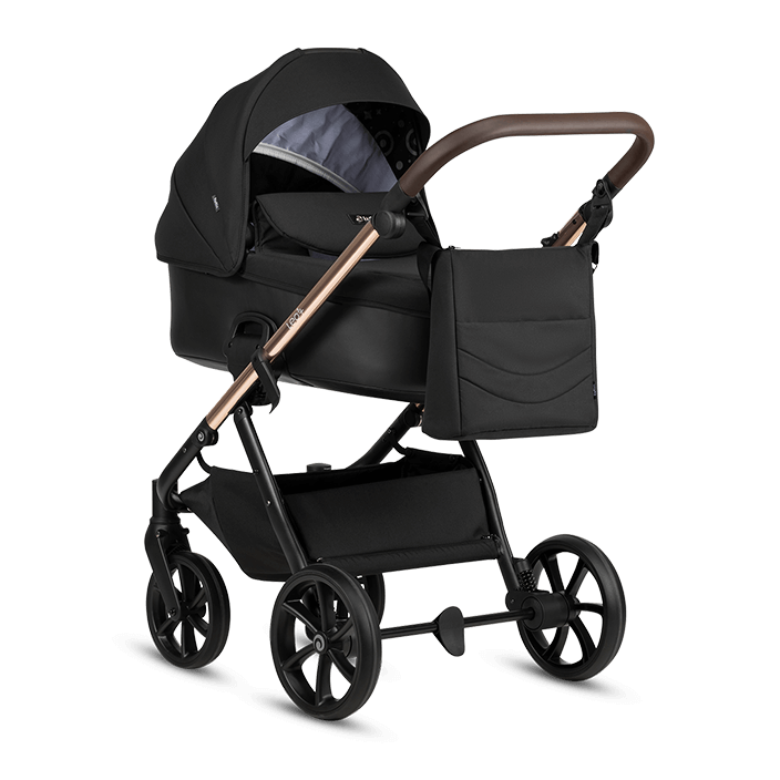 Kočárek Tutis Leo 3+ 2026 - Barva: Černá+zlatá, Kola: Přední otočná kola (aretace), Druh kol: Gelová