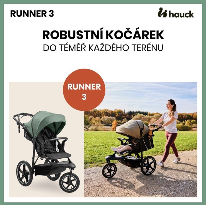 Hauck Sporťák Runner 3 s ruční brzdou