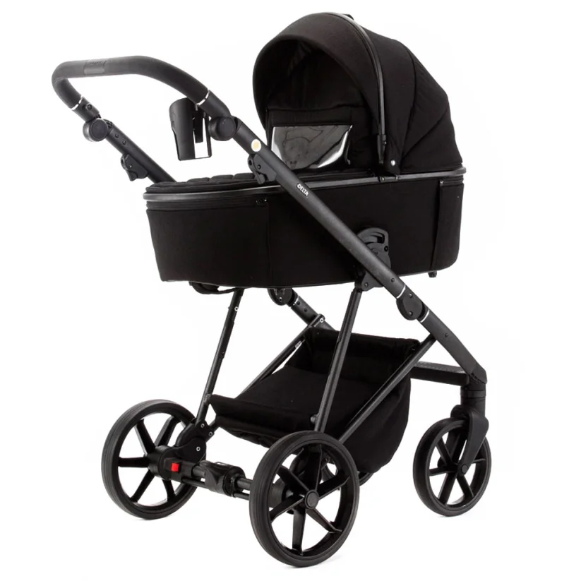 Kočárek Ela dvojkombinace - Barva: Šedá tmavá, Kola: Přední otočná kola (aretace), Druh kol: Gelová