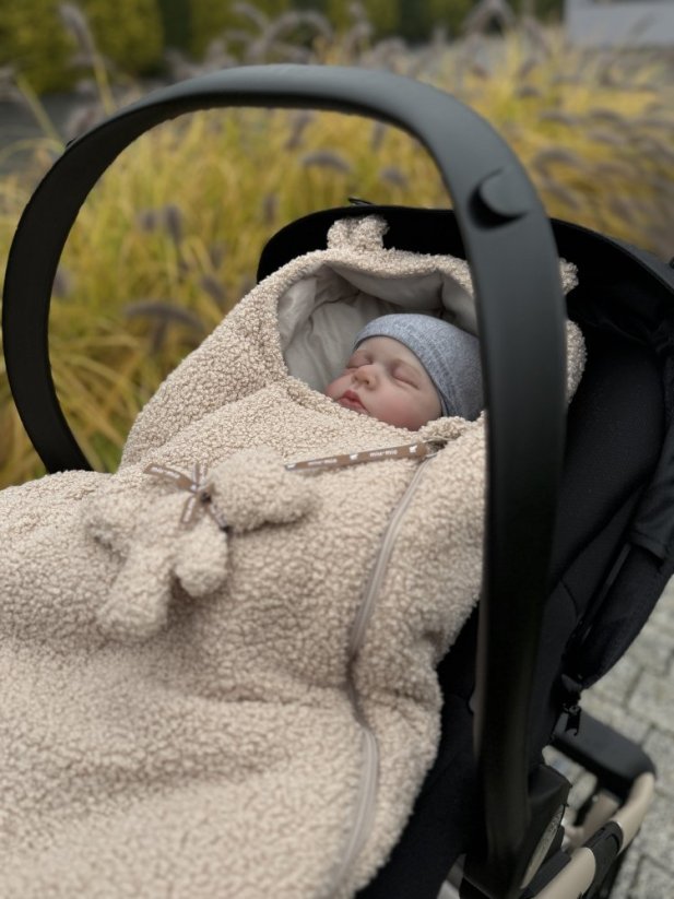 Fusak do autosedačky/kočárku/postýlky BELI Teddy - Barva: Krémová