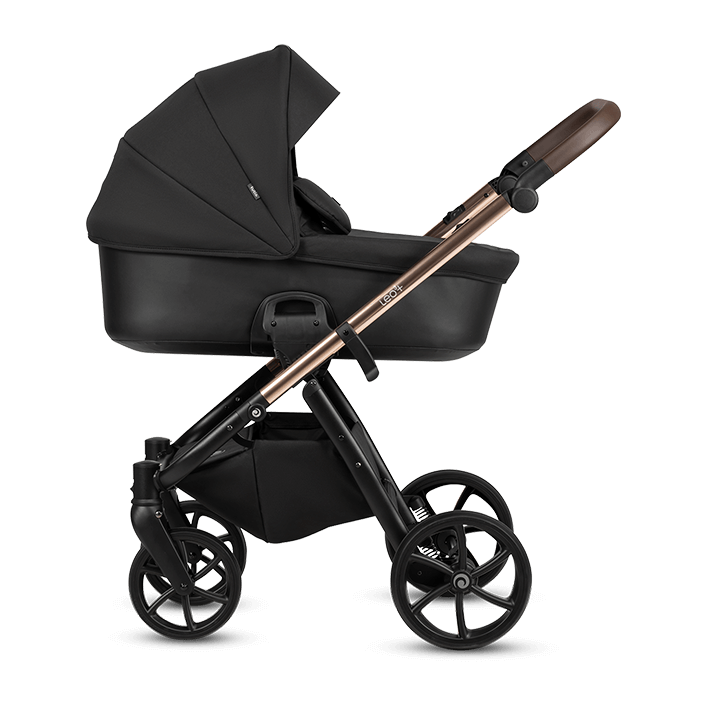 Kočárek Tutis Leo 3+ 2026 - Barva: Černá+zlatá, Kola: Přední otočná kola (aretace), Druh kol: Gelová