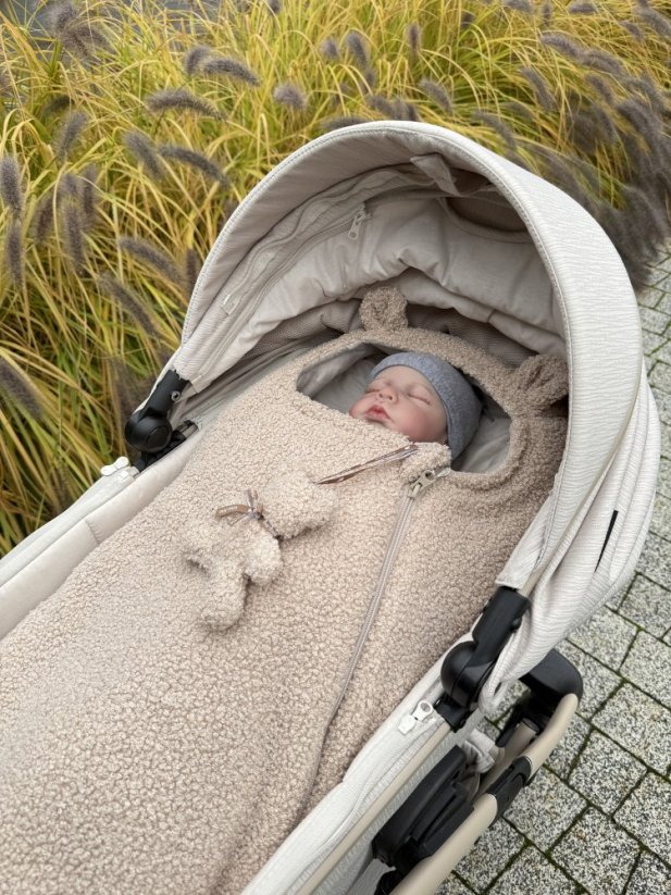 Fusak do autosedačky/kočárku/postýlky BELI Teddy - Barva: Krémová