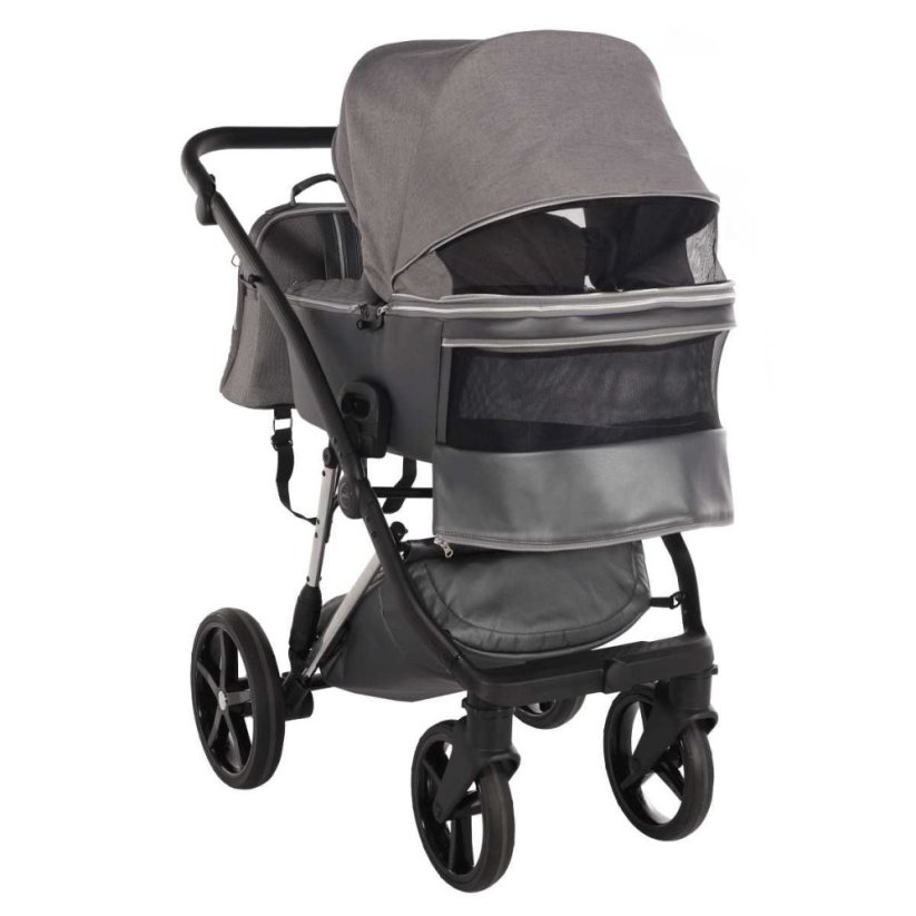 Kočárek Jasmine Camino - Barva: Šedá světlá, Kola: Přední otočná kola (aretace), Druh kol: Gelová