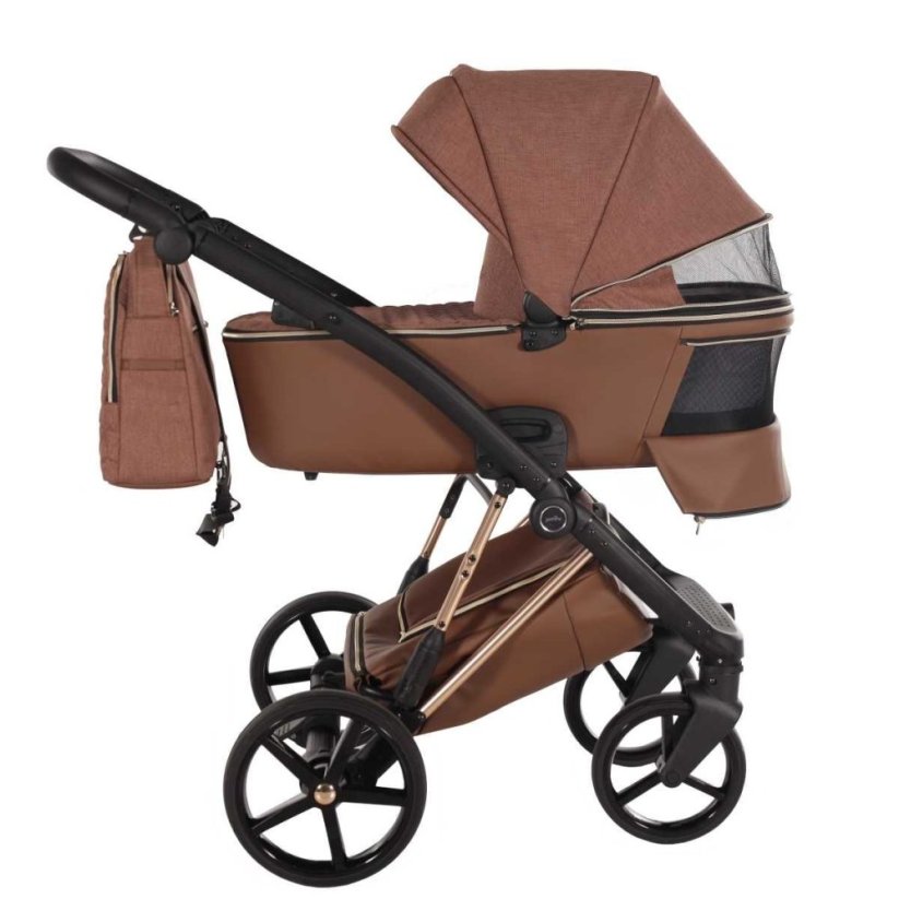 Kočárek Jasmine Camino - Barva: Šedá světlá, Kola: Přední otočná kola (aretace), Druh kol: Gelová