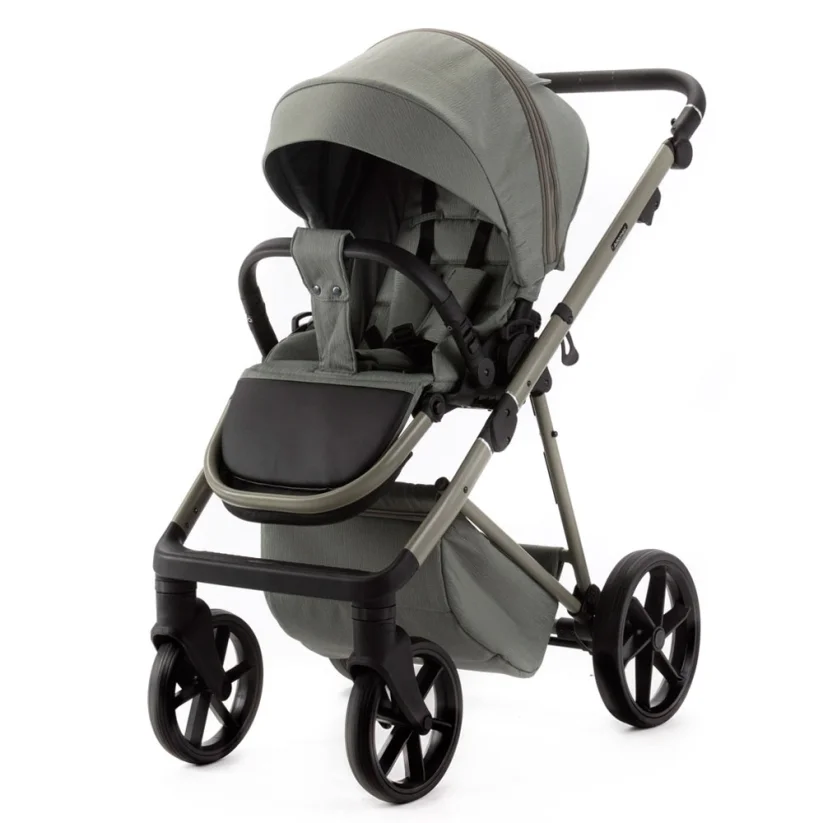 Kočárek Ela dvojkombinace - Barva: Šedá tmavá, Kola: Přední otočná kola (aretace), Druh kol: Gelová