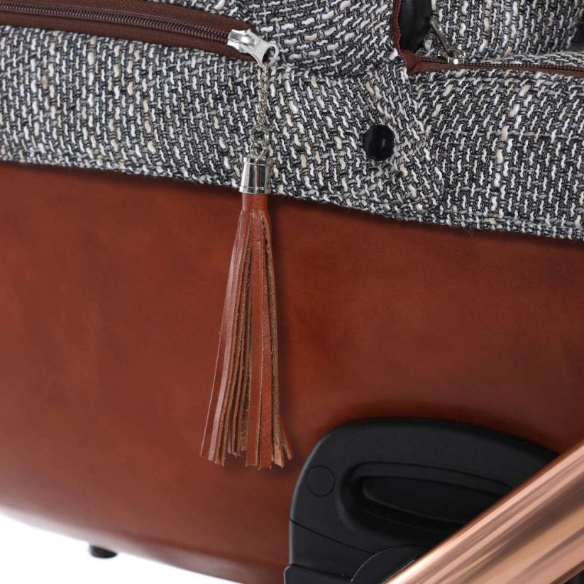 Kočárek Jasmine Camino Vintage Soft - Barva: Zlatá, Kola: Retro kola 14" 4x4, Druh kol: Nafukovací